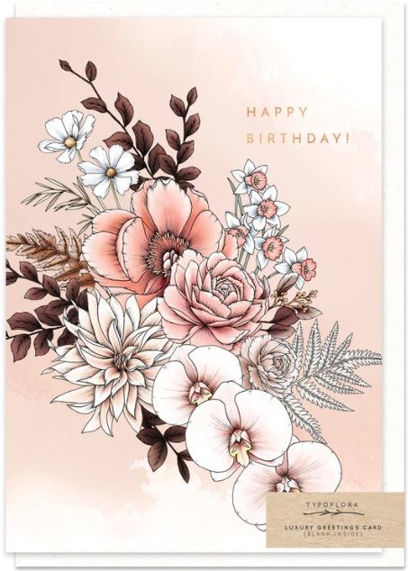 Peony Happy Birthday Card
